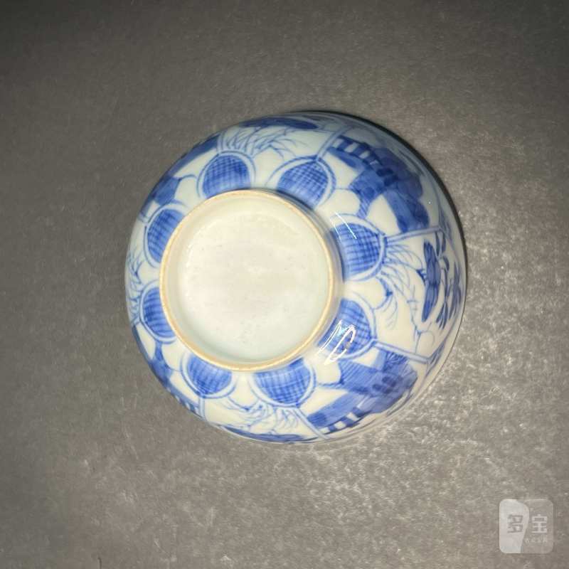 清 青花人物纹杯 - 图7